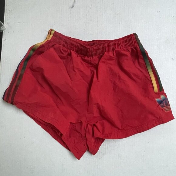 Adidas Rainbow Shorts Womens Small Red Classics Activewear Athletic - Picture 1 of 10